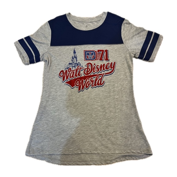 Disney Tops - Disney Women’s T-Shirt Featuring the Castle and D71 Varsity Design Size M